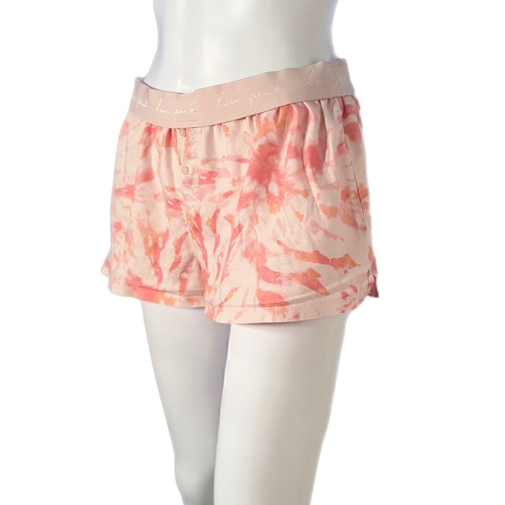 PINK Victoria’s Secret Sleep Boxy Shorts - Peach Tint Tie Dye